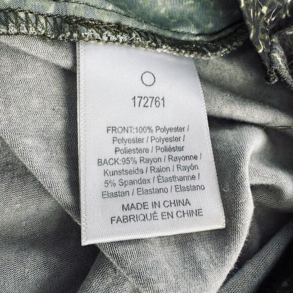 Dolan Blouse XL Green Leopard Abstract Print Flutter Sleeve Dark Academia - Picture 5 of 11